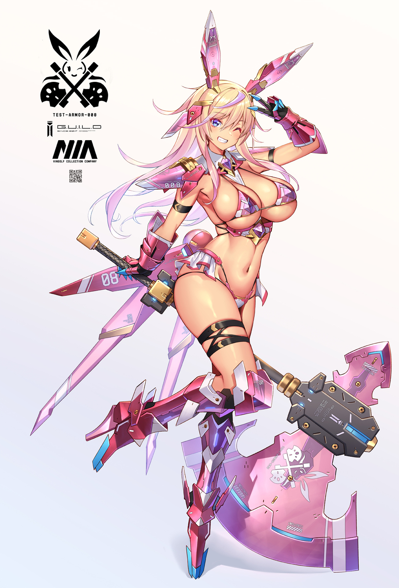 This is a pixiv picture whose title is ビキニアーマー.