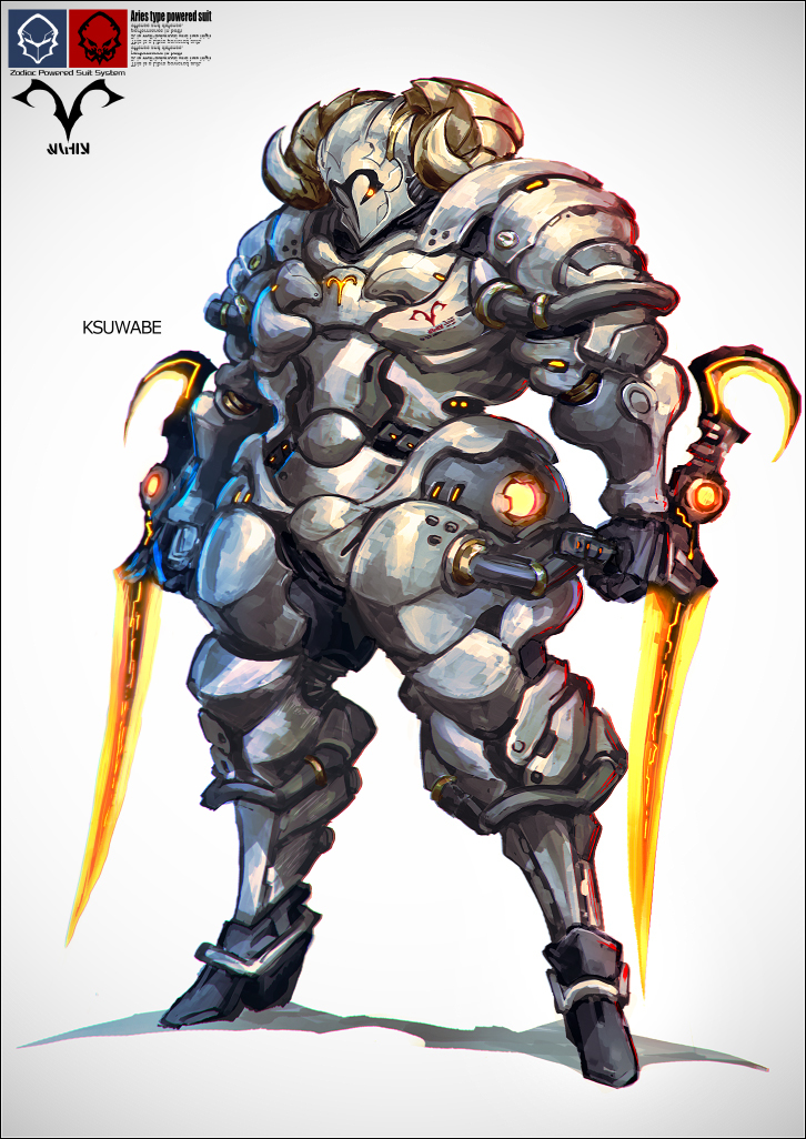 This is a pixiv picture whose title is 牡羊座型パワードスーツ.