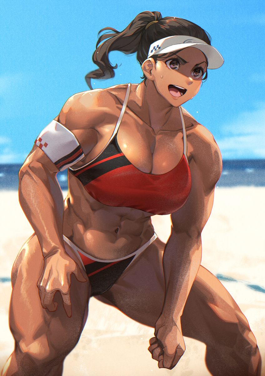 This is a pixiv picture whose title is ビーチバレー.