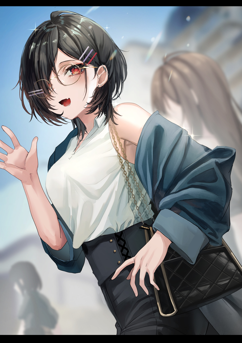 This is a pixiv picture whose title is 大学ですれ違うと必ず手を振ってくれる.