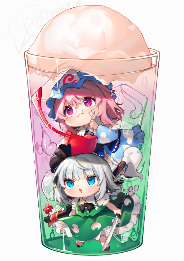 This is a pixiv picture whose title is ゆゆみょんクリームソーダ.