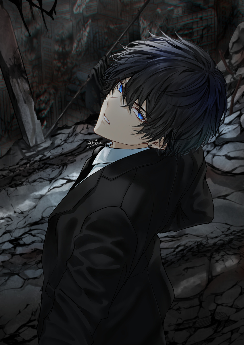 This is a pixiv picture whose title is Dark & Black.
