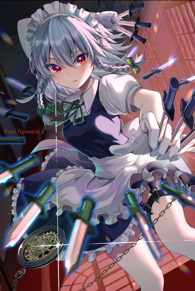 This is a pixiv picture whose title is 咲夜さん.