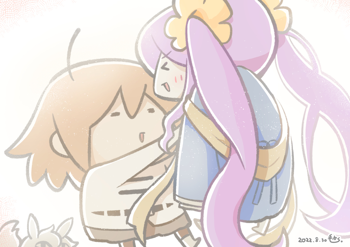 This is a pixiv picture whose title is 【skeb納品】ふーやーちゃんと先輩。.