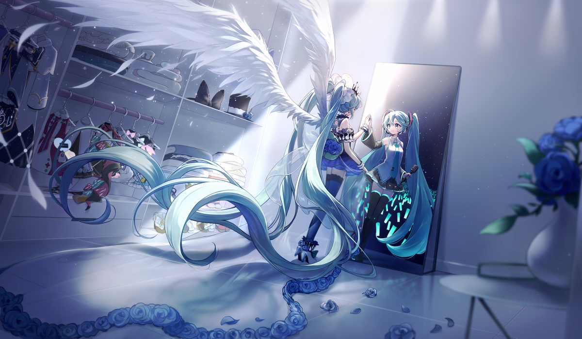 This is a pixiv picture whose title is 鏡の向こう側.