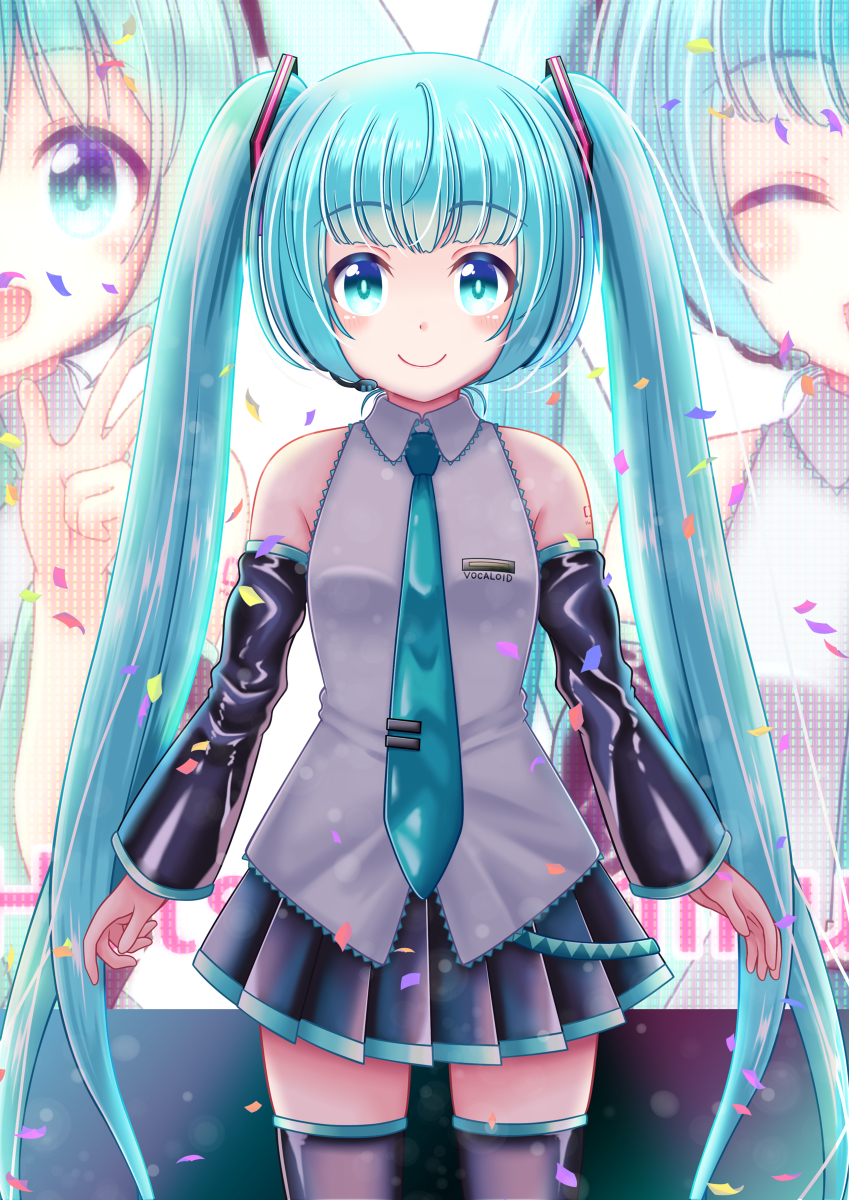 This is a pixiv picture whose title is 初音ミク　15周年イラスト.