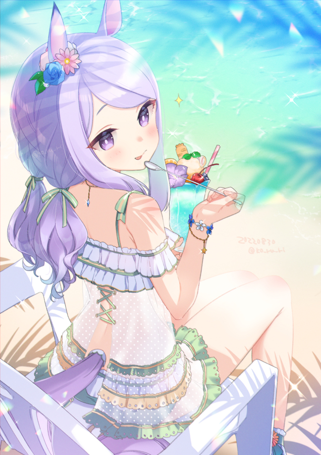 This is a pixiv picture whose title is 水着マックイーン（差分）.