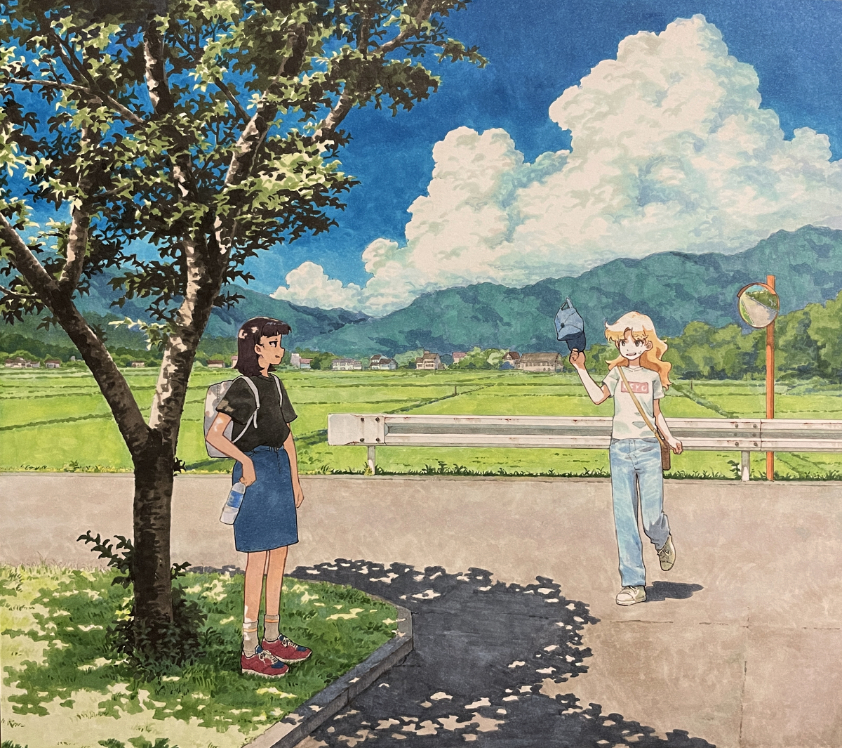 This is a pixiv picture whose title is 待ち合わせはいつもの木陰.