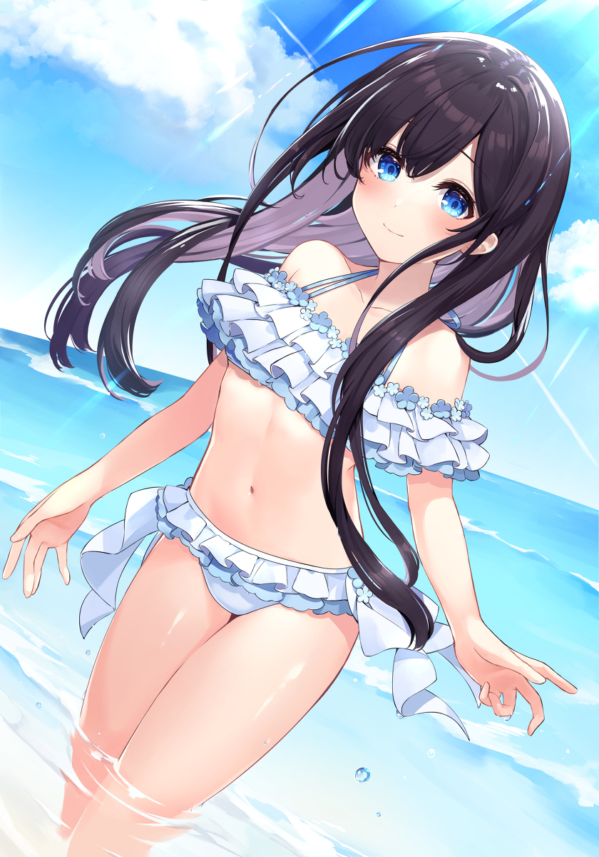 This is a pixiv picture whose title is 夏の浅瀬.