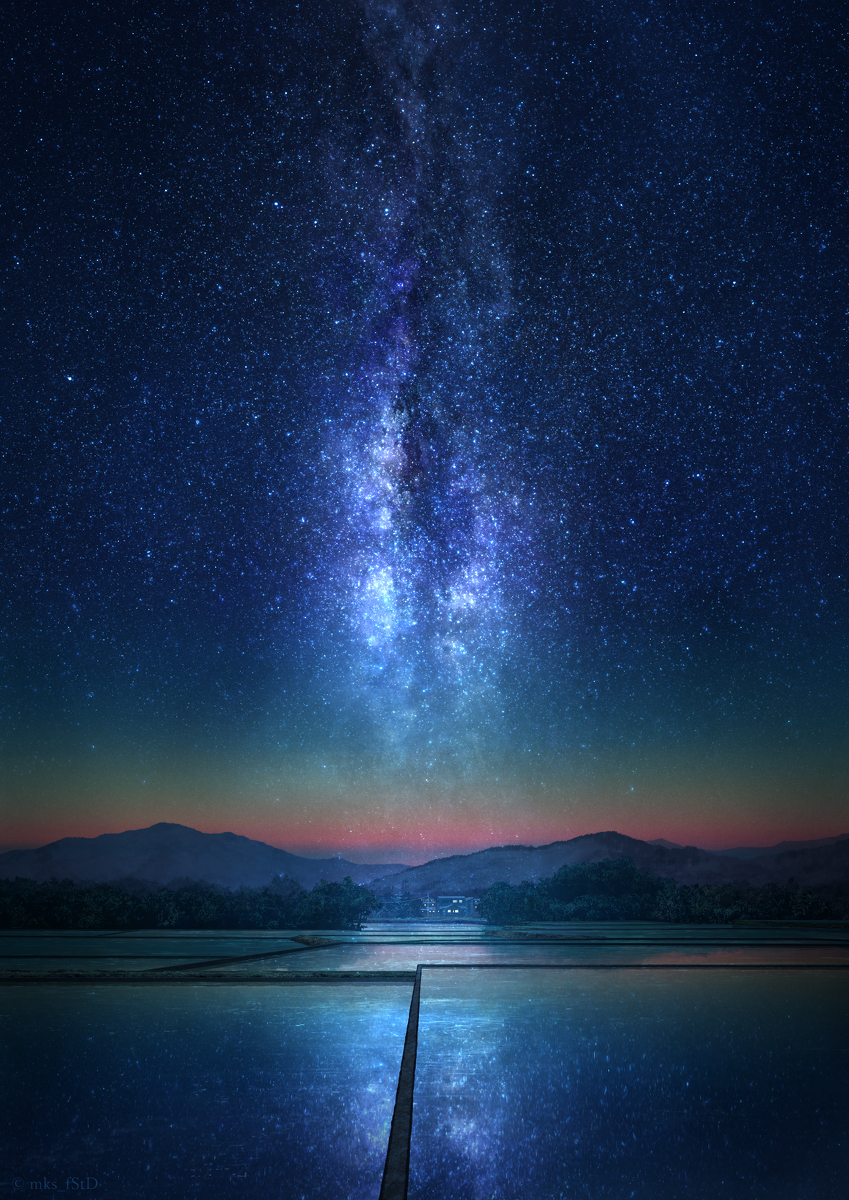 This is a pixiv picture whose title is 水鏡.