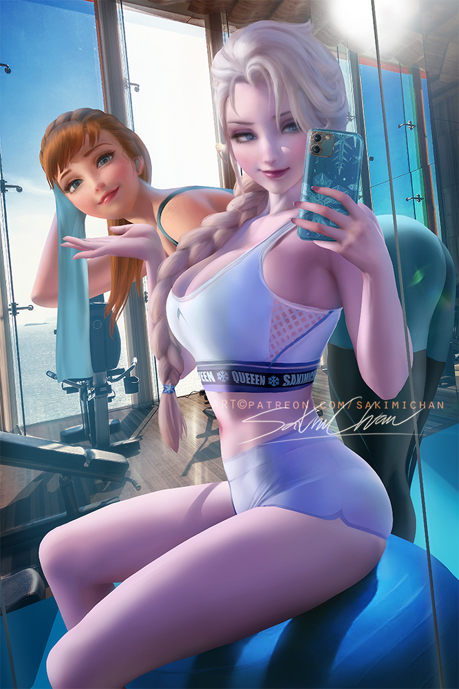 This is a pixiv picture whose title is ジムセルフィー gym selfy 健身房自拍.