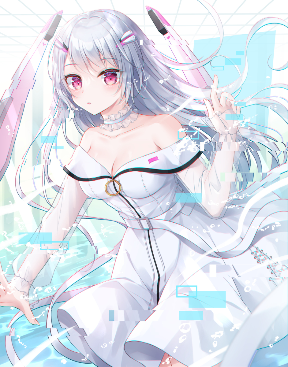 This is a pixiv picture whose title is 電子の海.