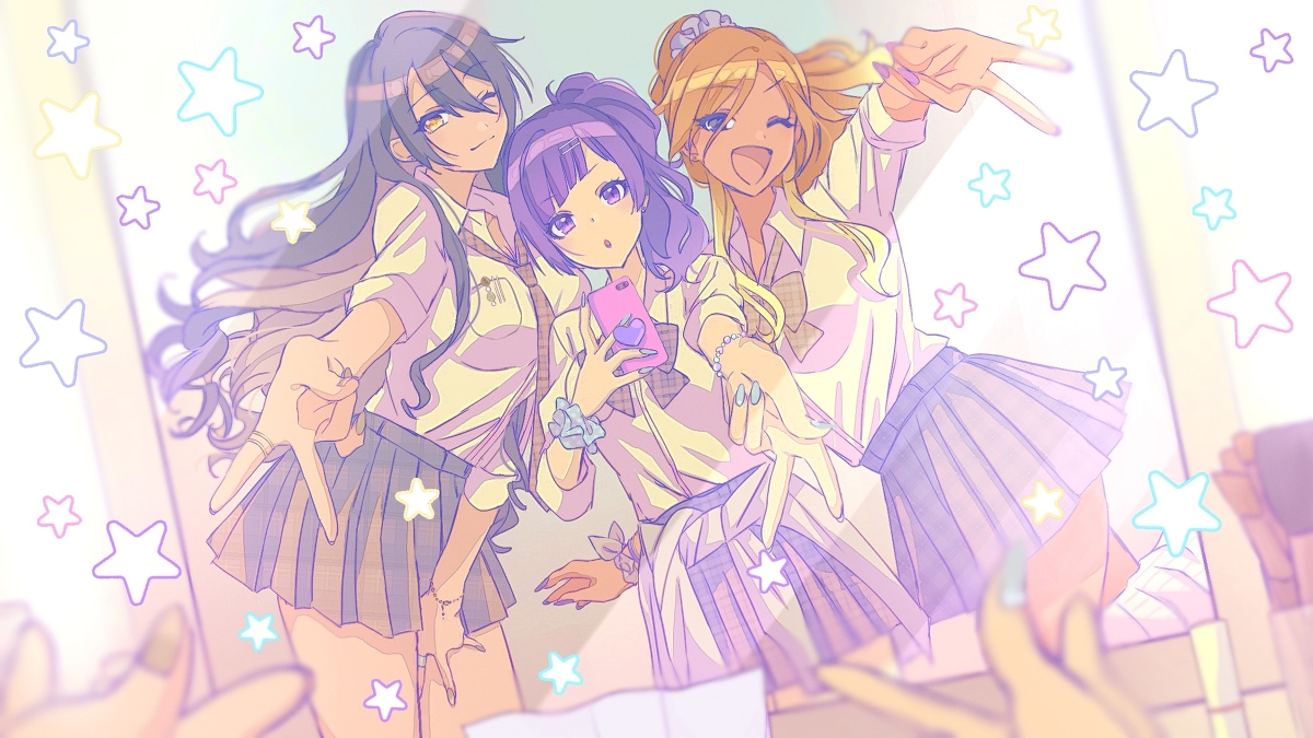 This is a pixiv picture whose title is ギャルピース☆☆☆.