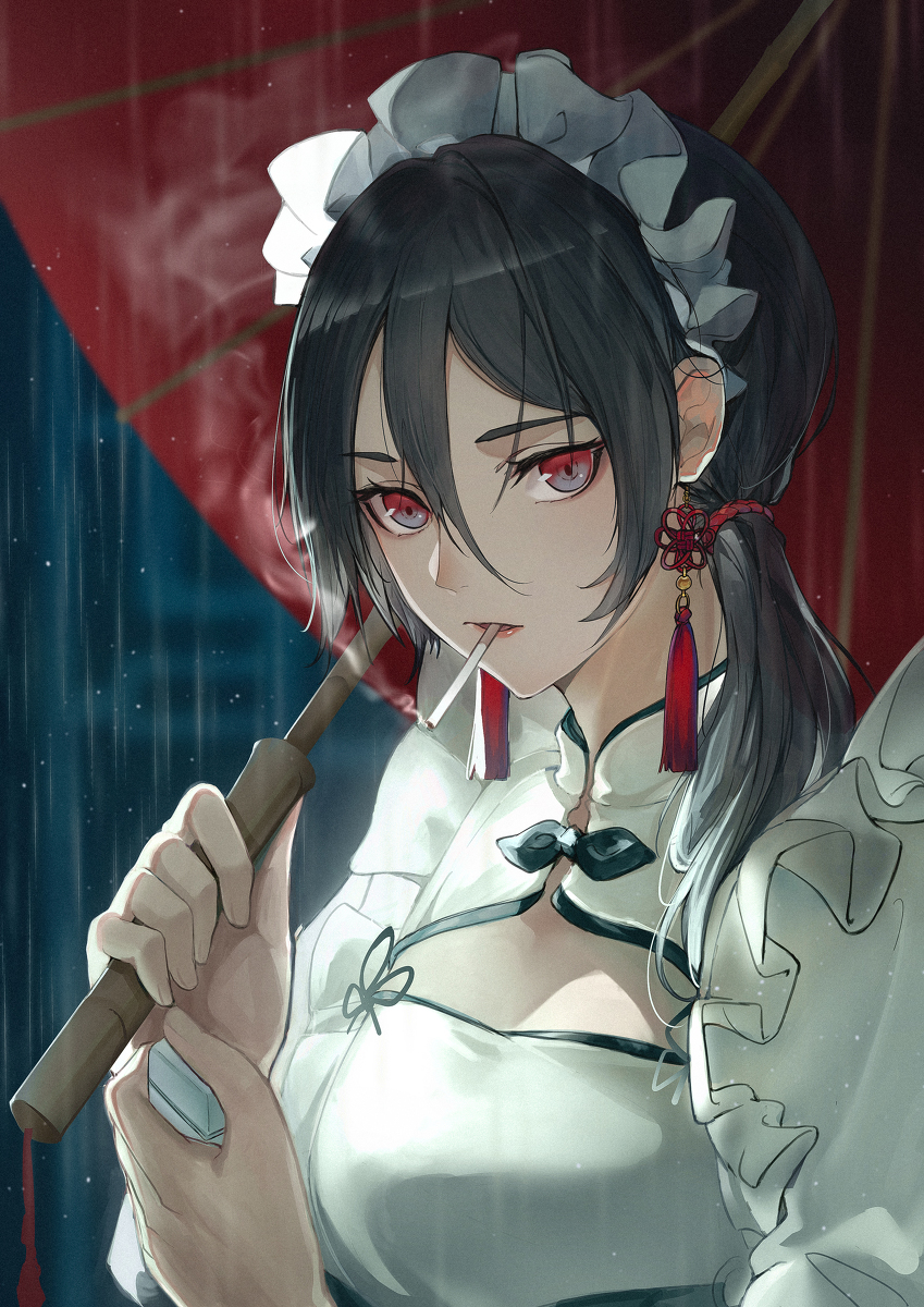 This is a pixiv picture whose title is meido.