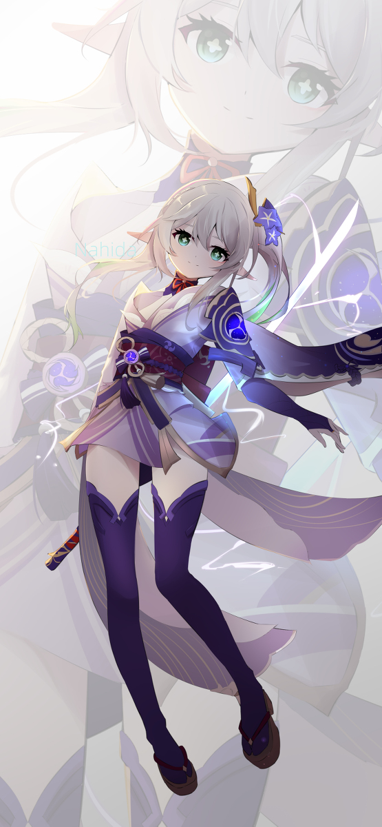 This is a pixiv picture whose title is 日绘，Nahida&Raiden.