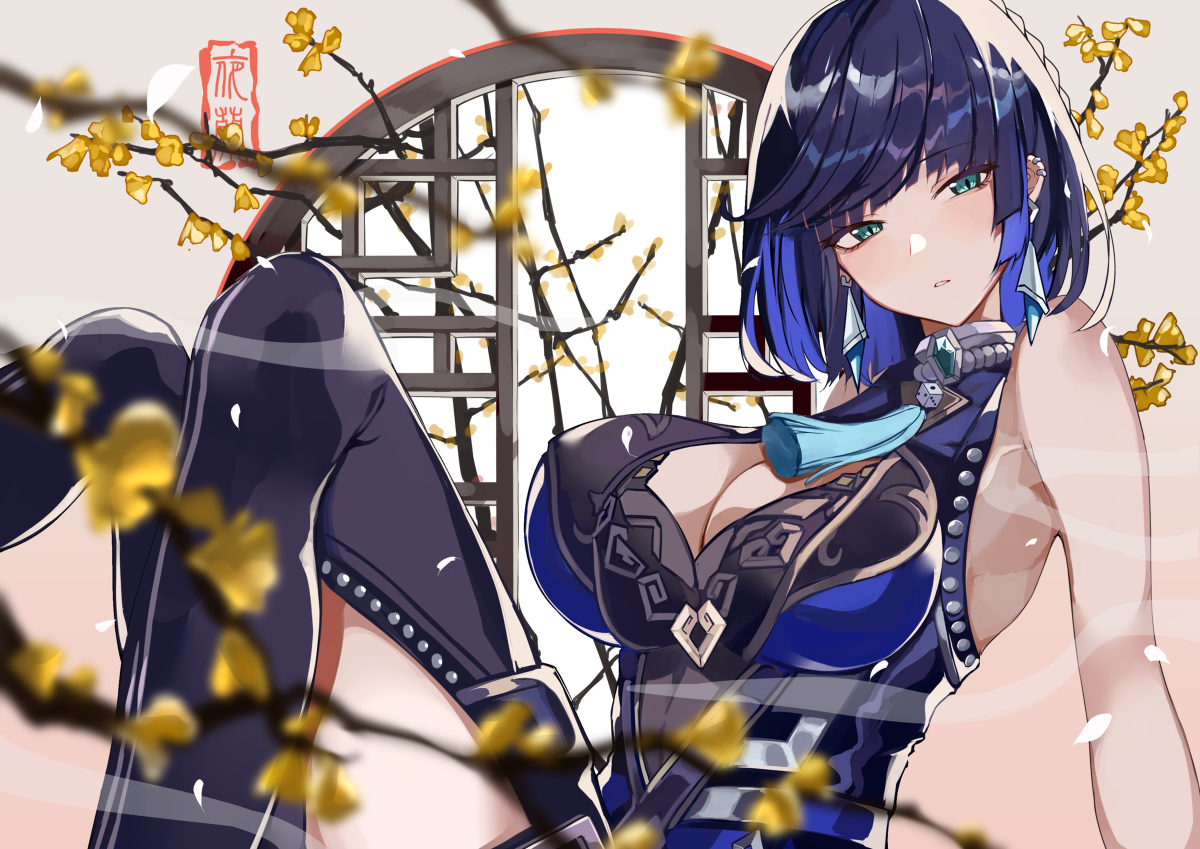 This is a pixiv picture whose title is 夜蘭.