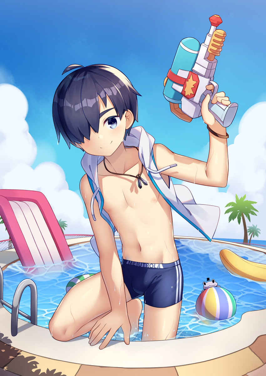 This is a pixiv picture whose title is 水鉄砲.