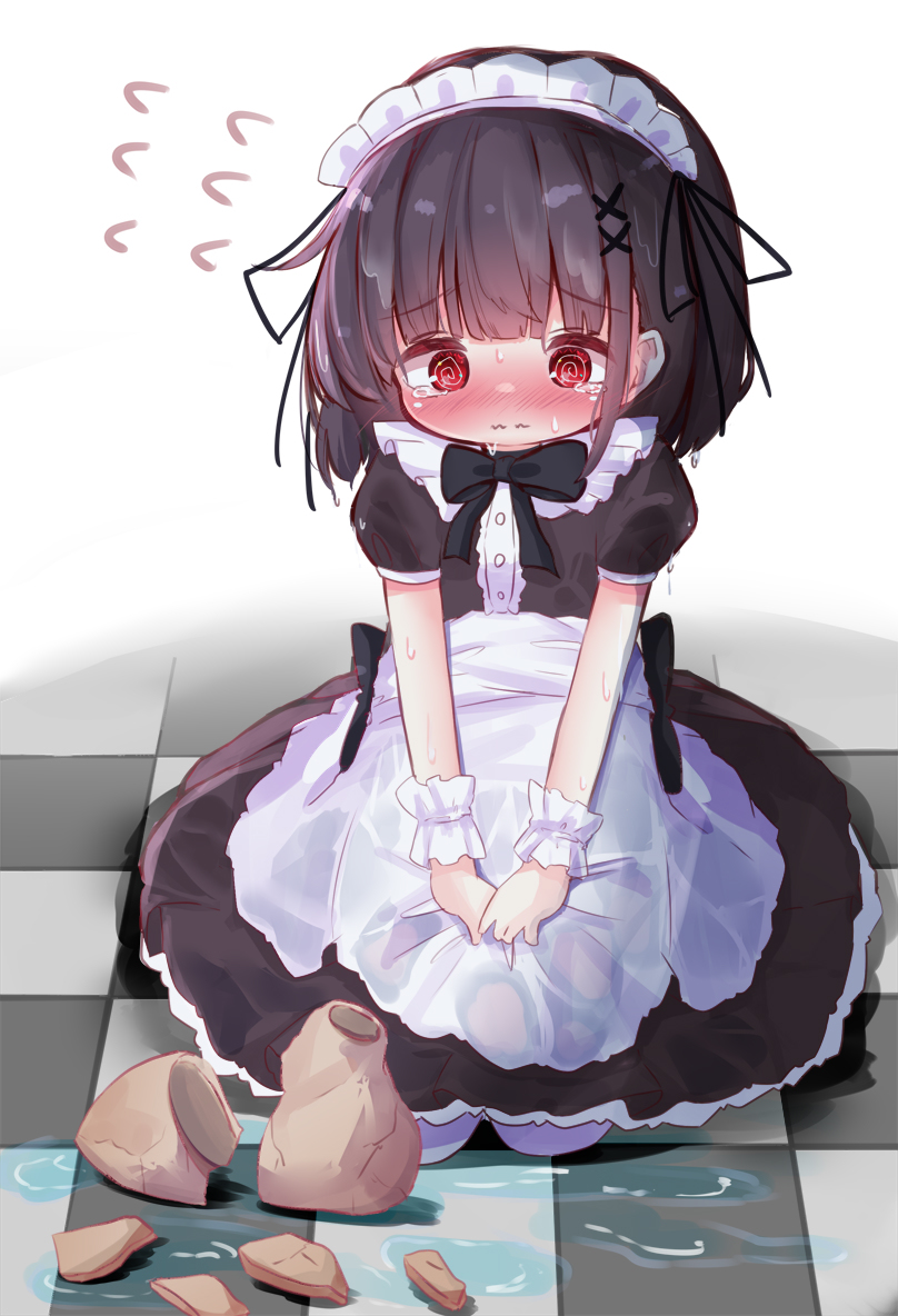 This is a pixiv picture whose title is 失敗メイド琉奈ちゃん.