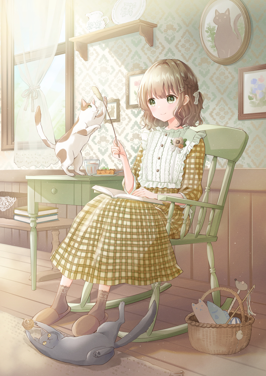 This is a pixiv picture whose title is 猫のいる生活.