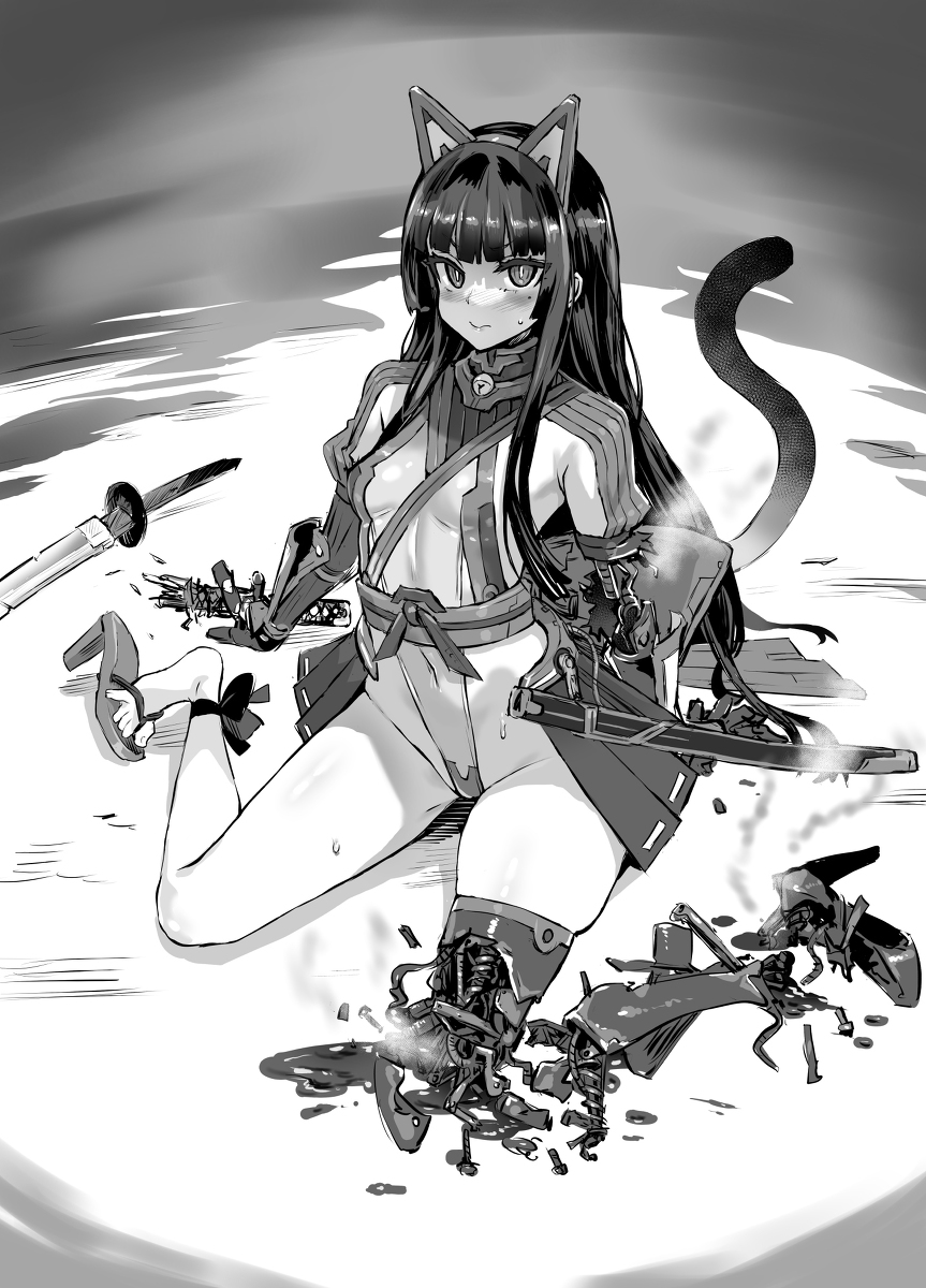 This is a pixiv picture whose title is 戦うサイボーグ少女.