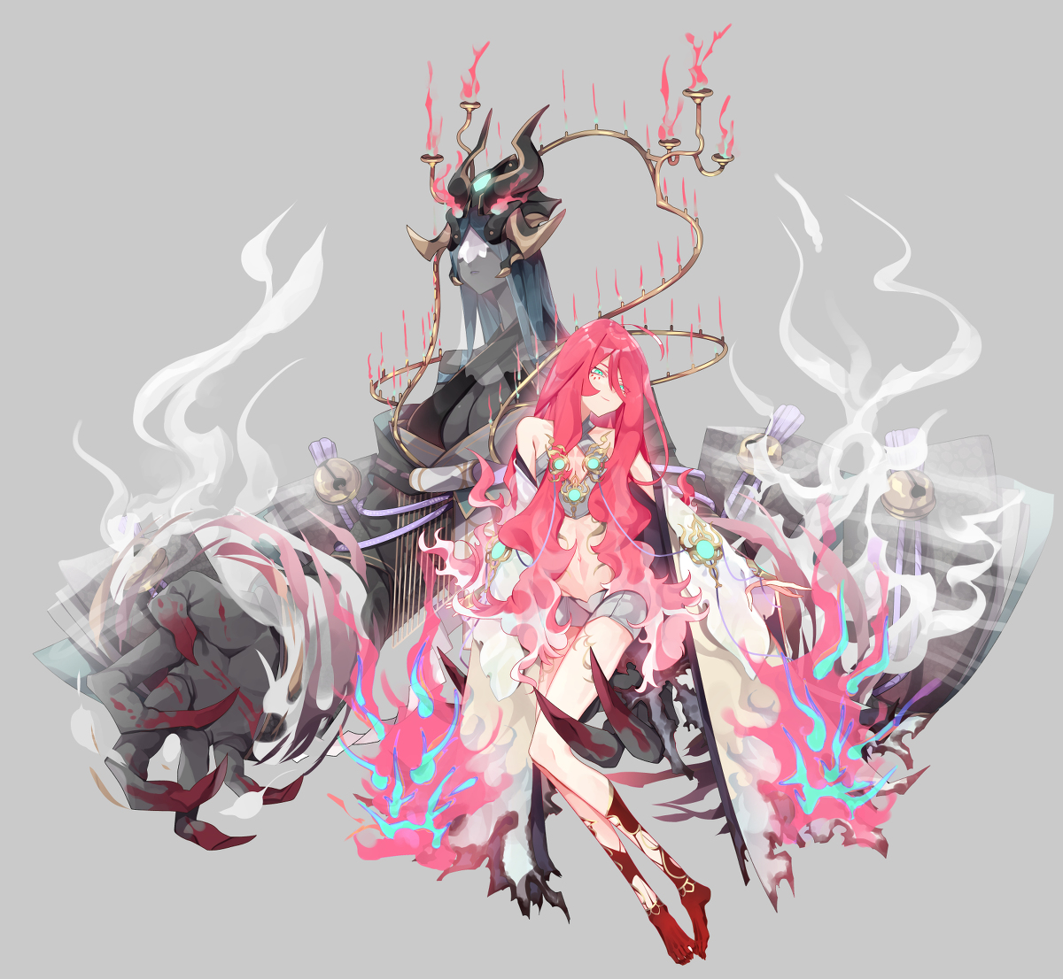This is a pixiv picture whose title is 百绘罗衣2022②世间百景-御怨般若-怨愿之焰.