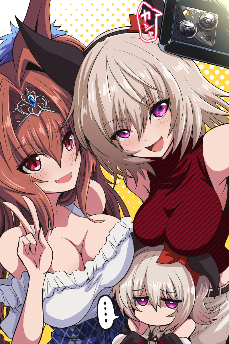 This is a pixiv picture whose title is 実馬のカレンチャンとダイワスカーレットがママ友になってると聞いて.