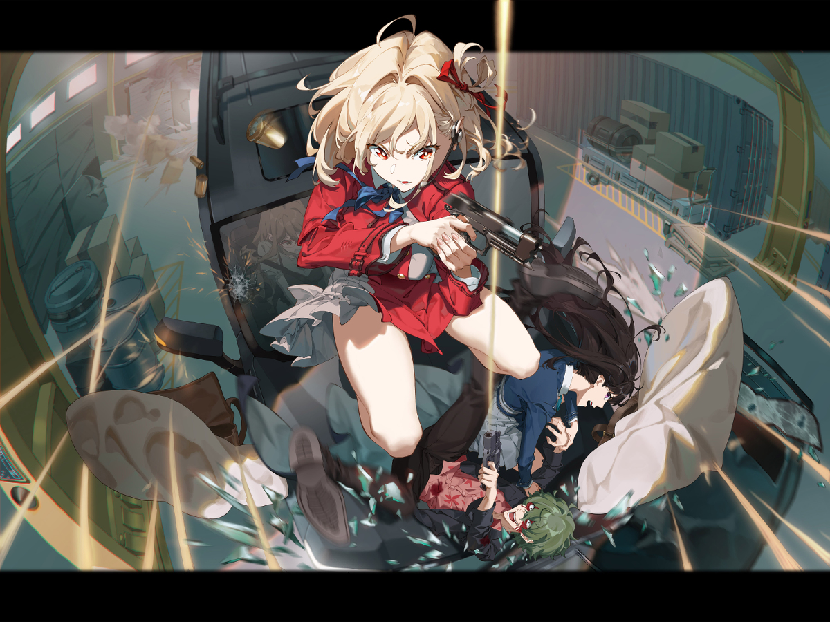 This is a pixiv picture whose title is リコリコ.