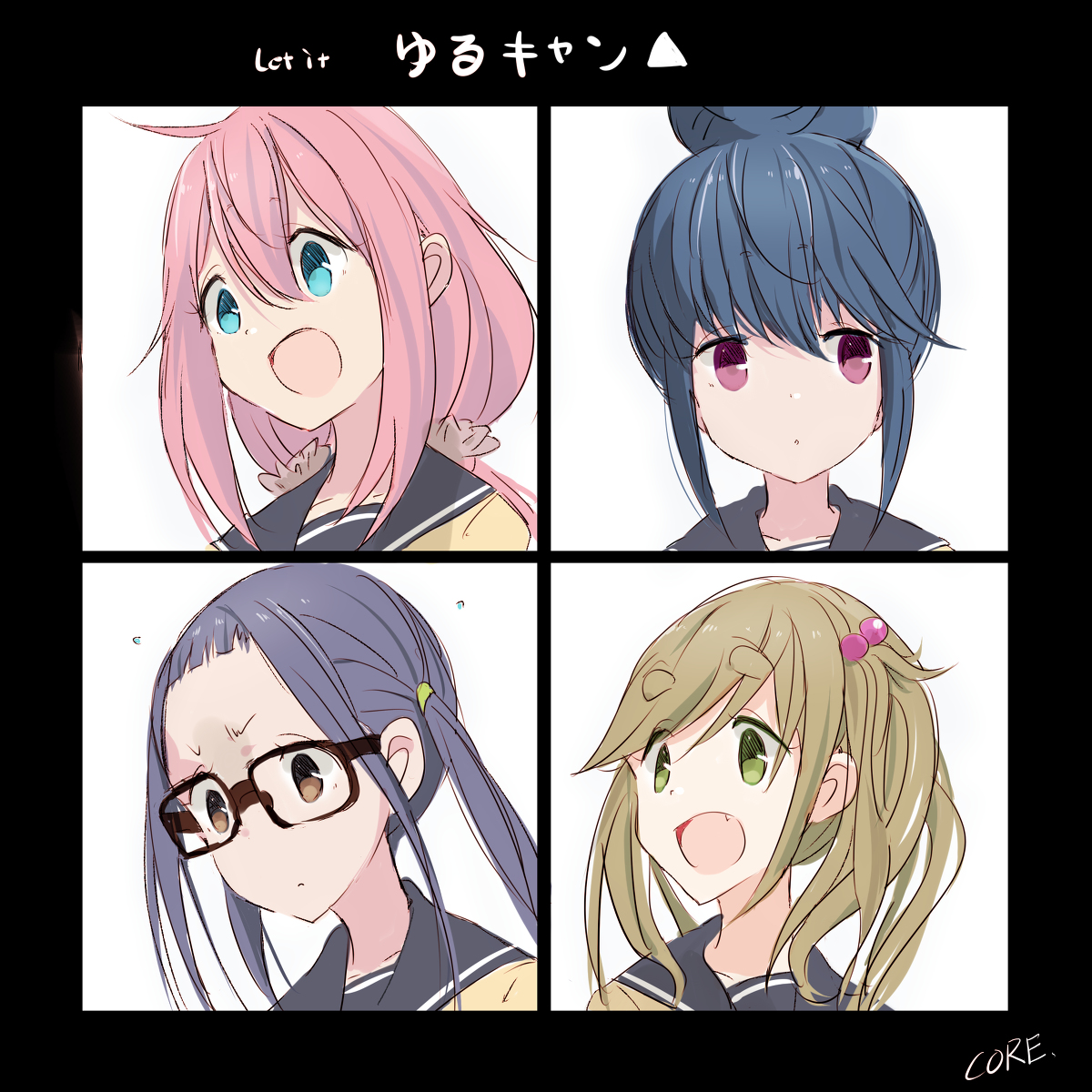This is a pixiv picture whose title is ありのままに野クル.