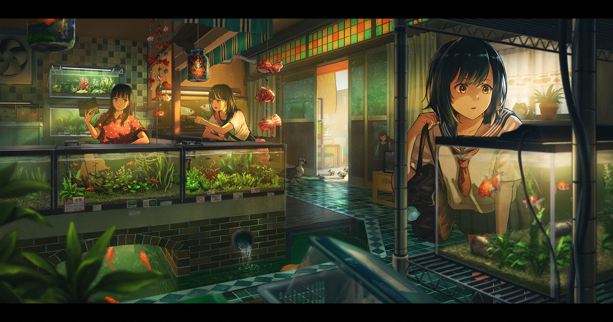 This is a pixiv picture whose title is アクアショップ.