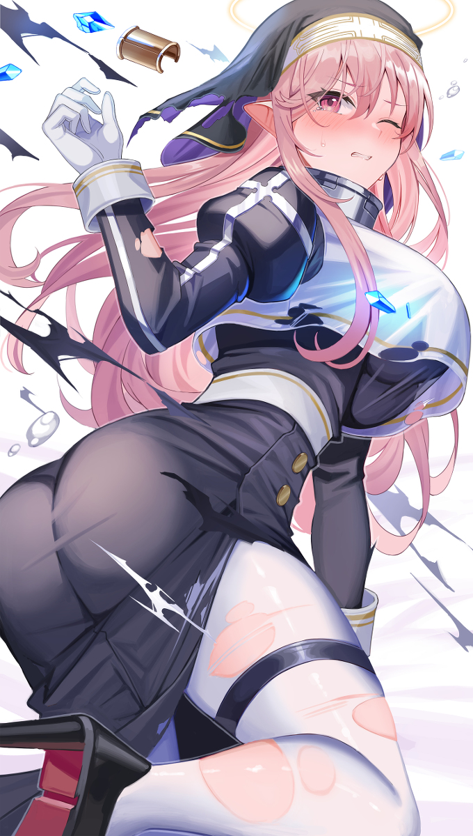 This is a pixiv picture whose title is シスターの敗北.