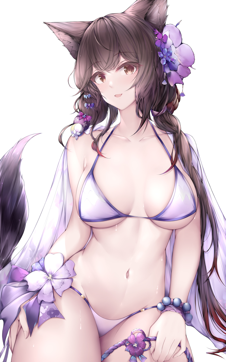 This is a pixiv picture whose title is 水着大狐狸♥.