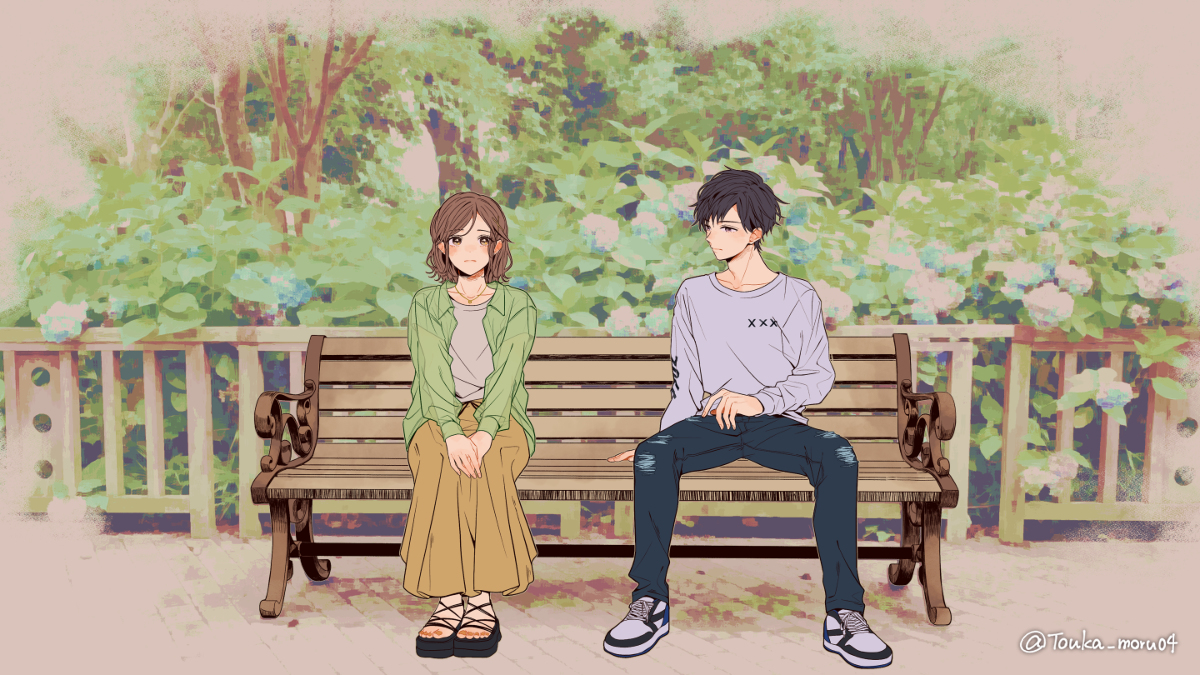 This is a pixiv picture whose title is 別れ.