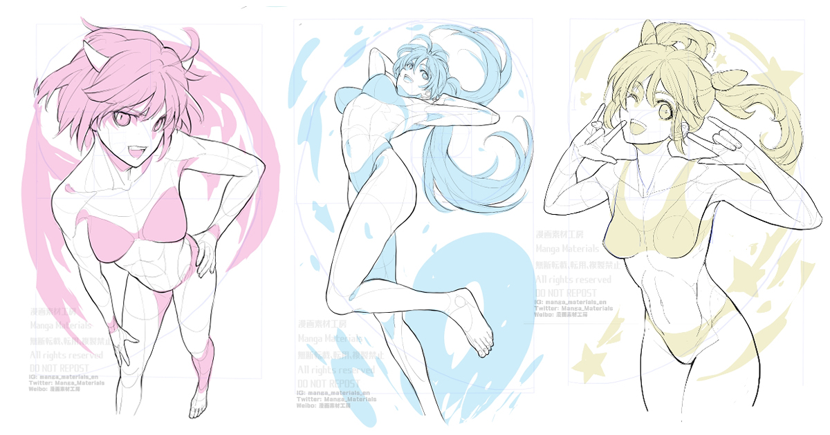 This is a pixiv picture whose title is FANBOXにトレス、商用利用可のポーズ素材集をアップしました.