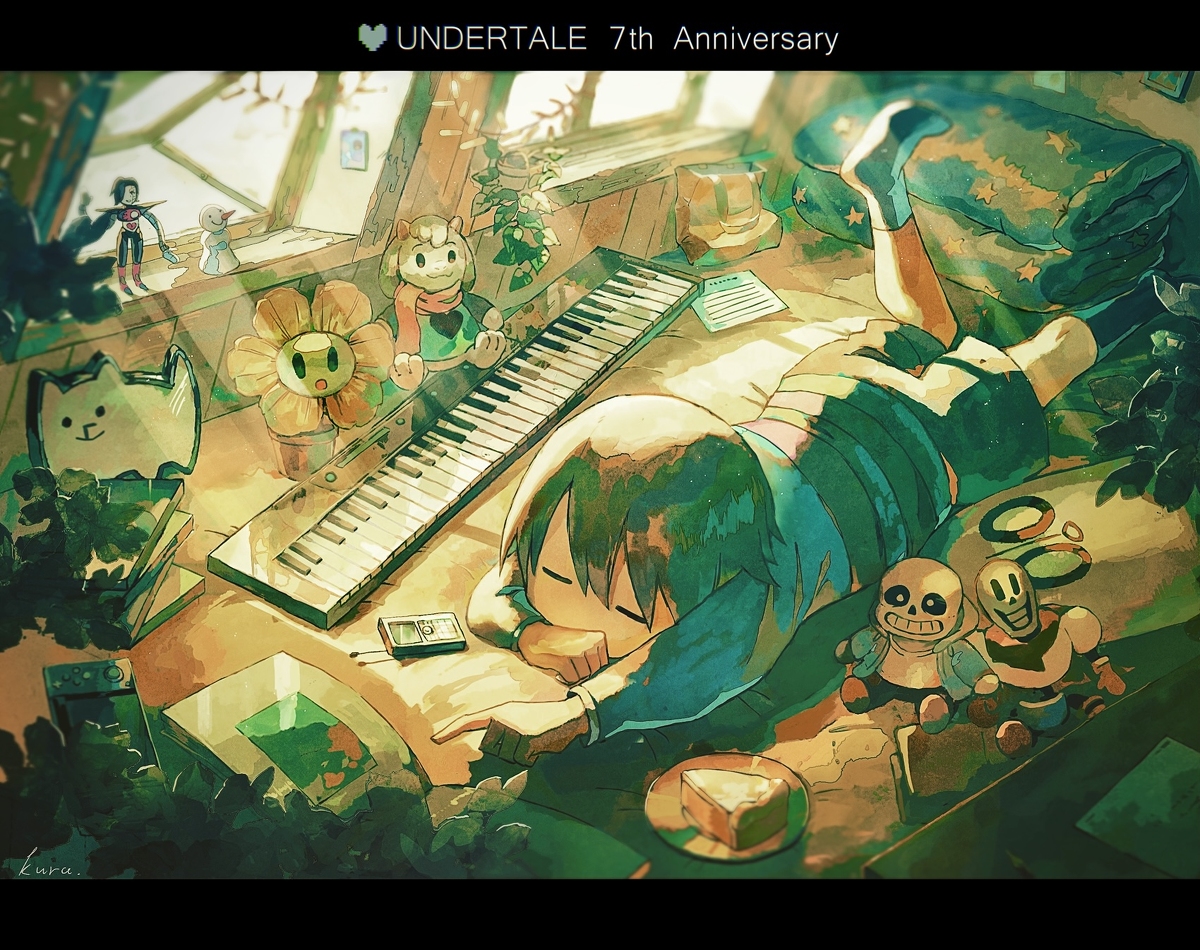 This is a pixiv picture whose title is Undertale7周年.