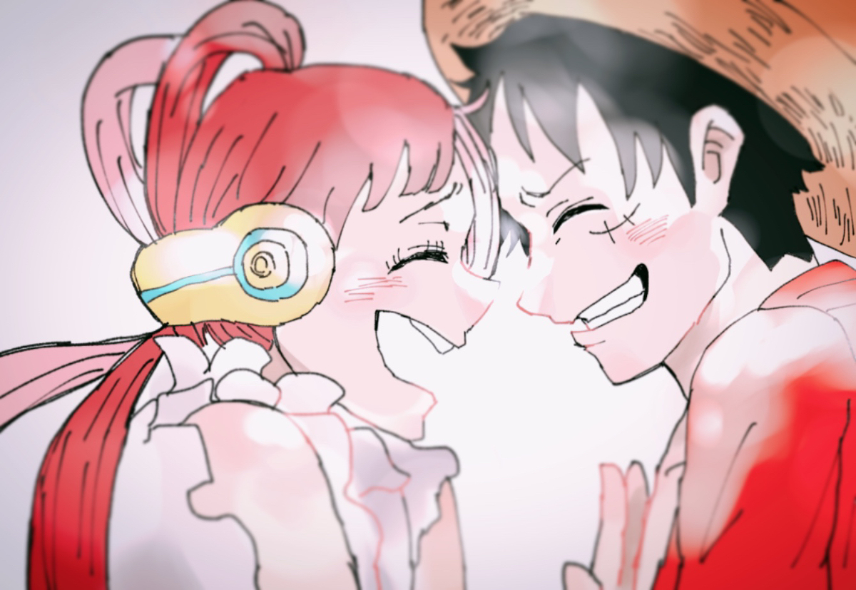 This is a pixiv picture whose title is ルフィとウタ.