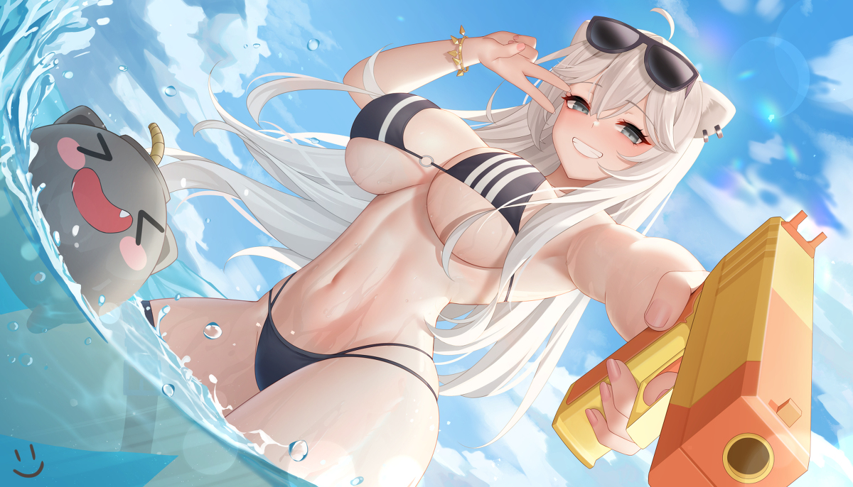 This is a pixiv picture whose title is 獅白ぼたん.