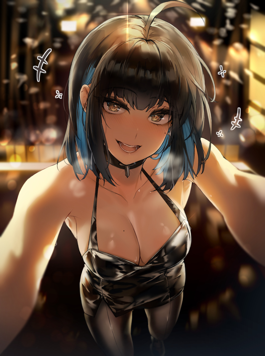 This is a pixiv picture whose title is Latex dress date.