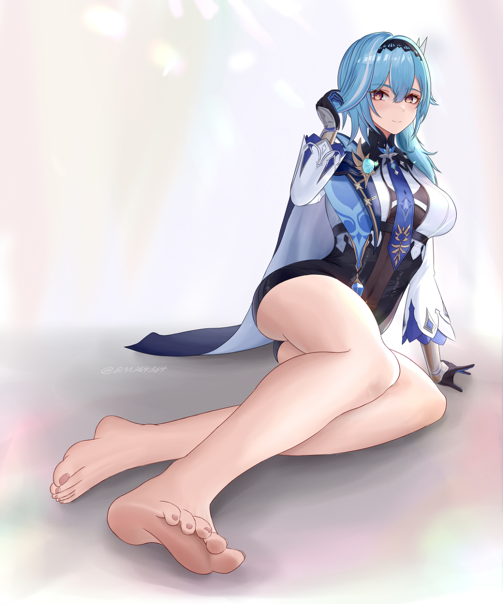 This is a pixiv picture whose title is エウルアお嬢様の裸足.