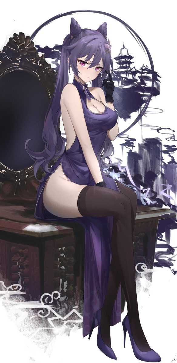 This is a pixiv picture whose title is Keqing.