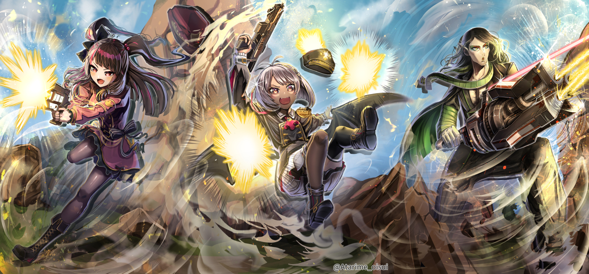 This is a pixiv picture whose title is 集合絵.