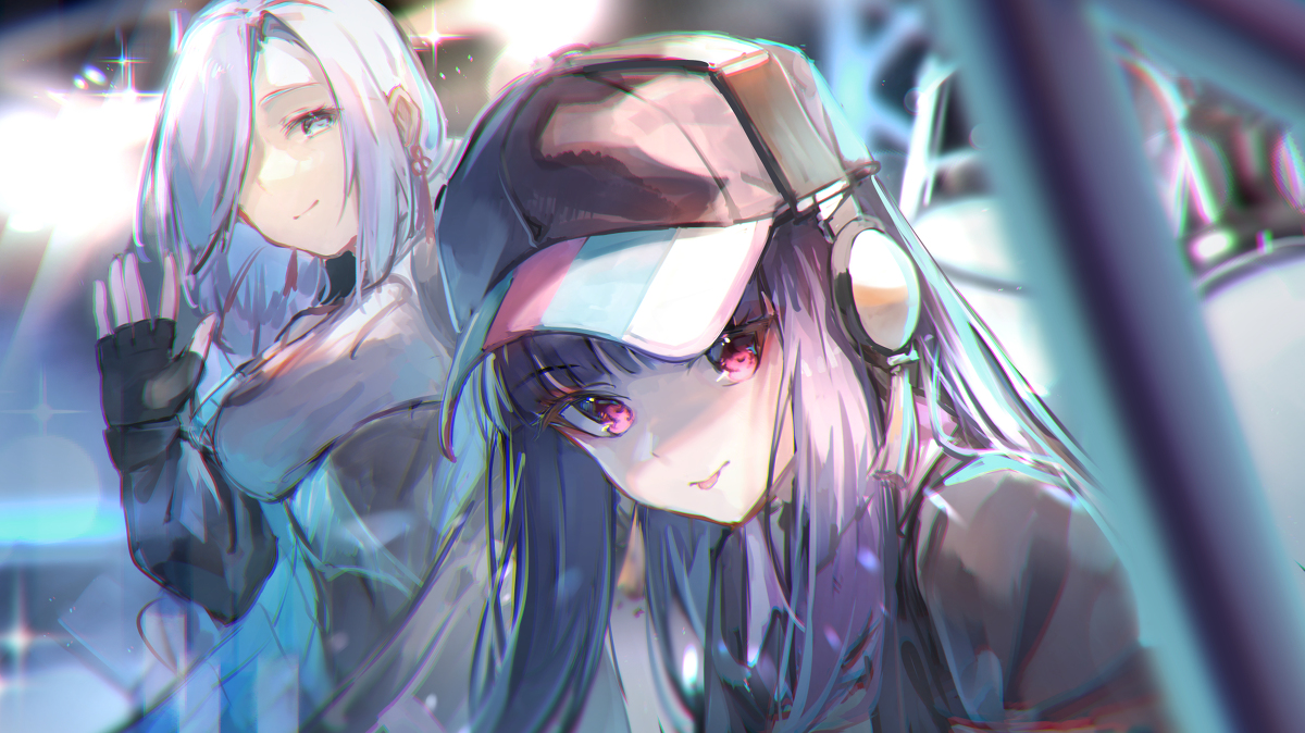 This is a pixiv picture whose title is 雲菫＆申鶴.