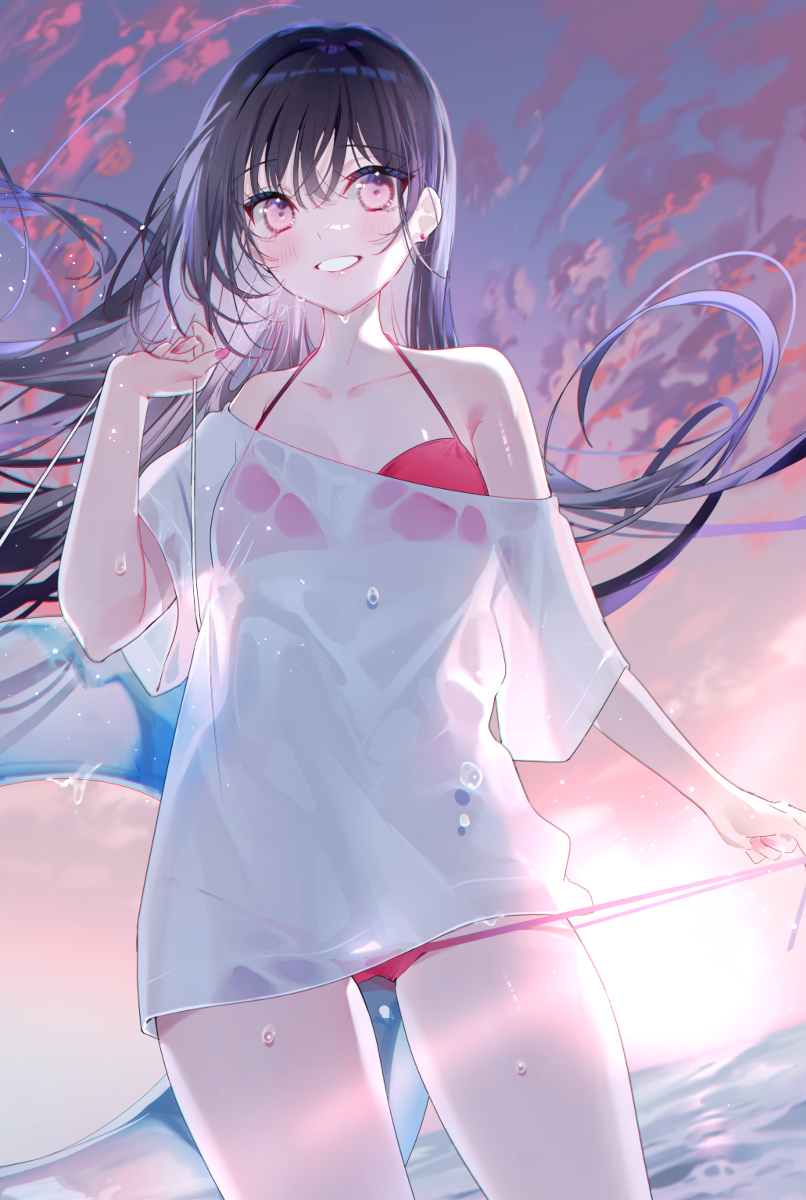 This is a pixiv picture whose title is 9.👙 「運命の赤い糸...ってやつ？」.
