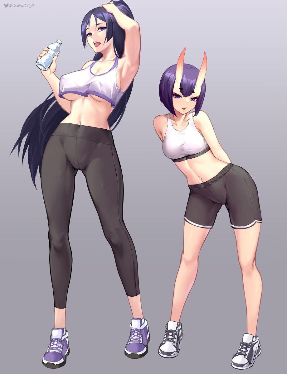 This is a pixiv picture whose title is Raikou and Shuten.