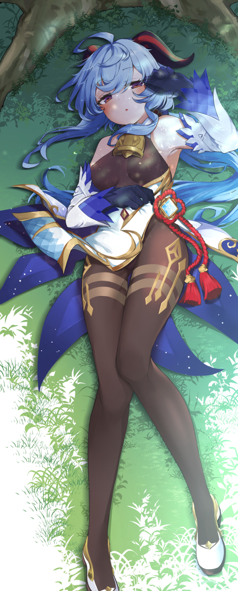 This is a pixiv picture whose title is 【原神】木陰でお昼寝甘雨.