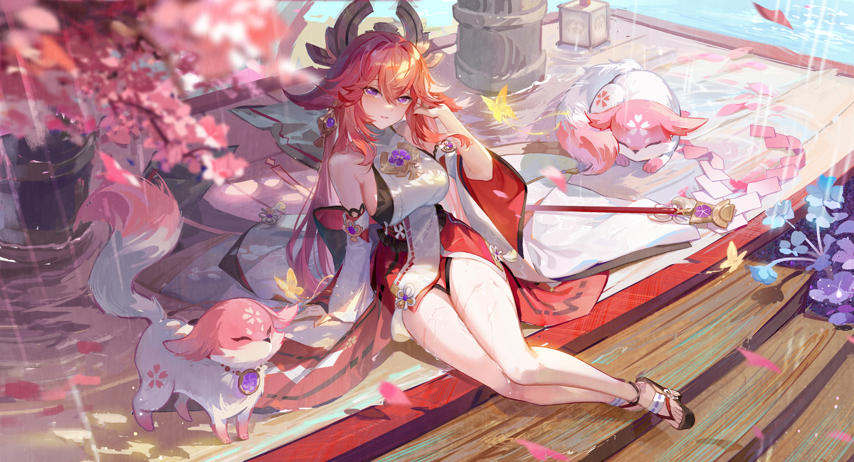 This is a pixiv picture whose title is 八重神子.