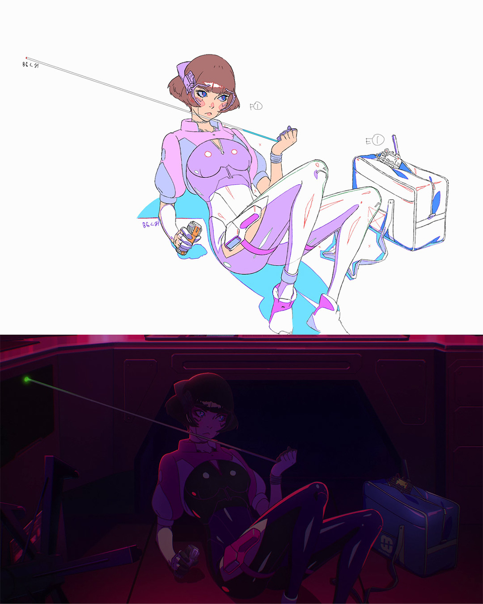 This is a pixiv picture whose title is 総作監修正とファイナル✨ Let You Down MV.