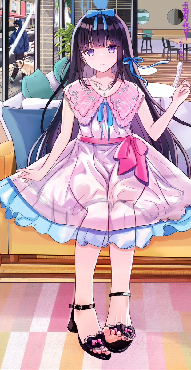 This is a pixiv picture whose title is 穿不习惯可爱的凉鞋.