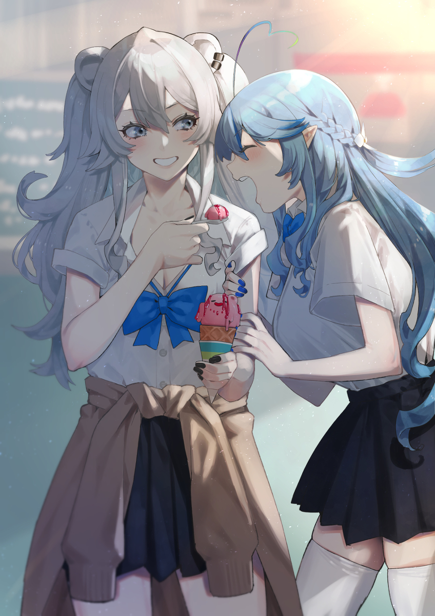 This is a pixiv picture whose title is 放課後でーと.