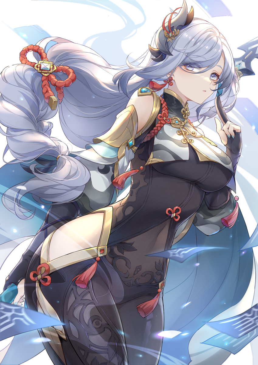This is a pixiv picture whose title is 申鶴.
