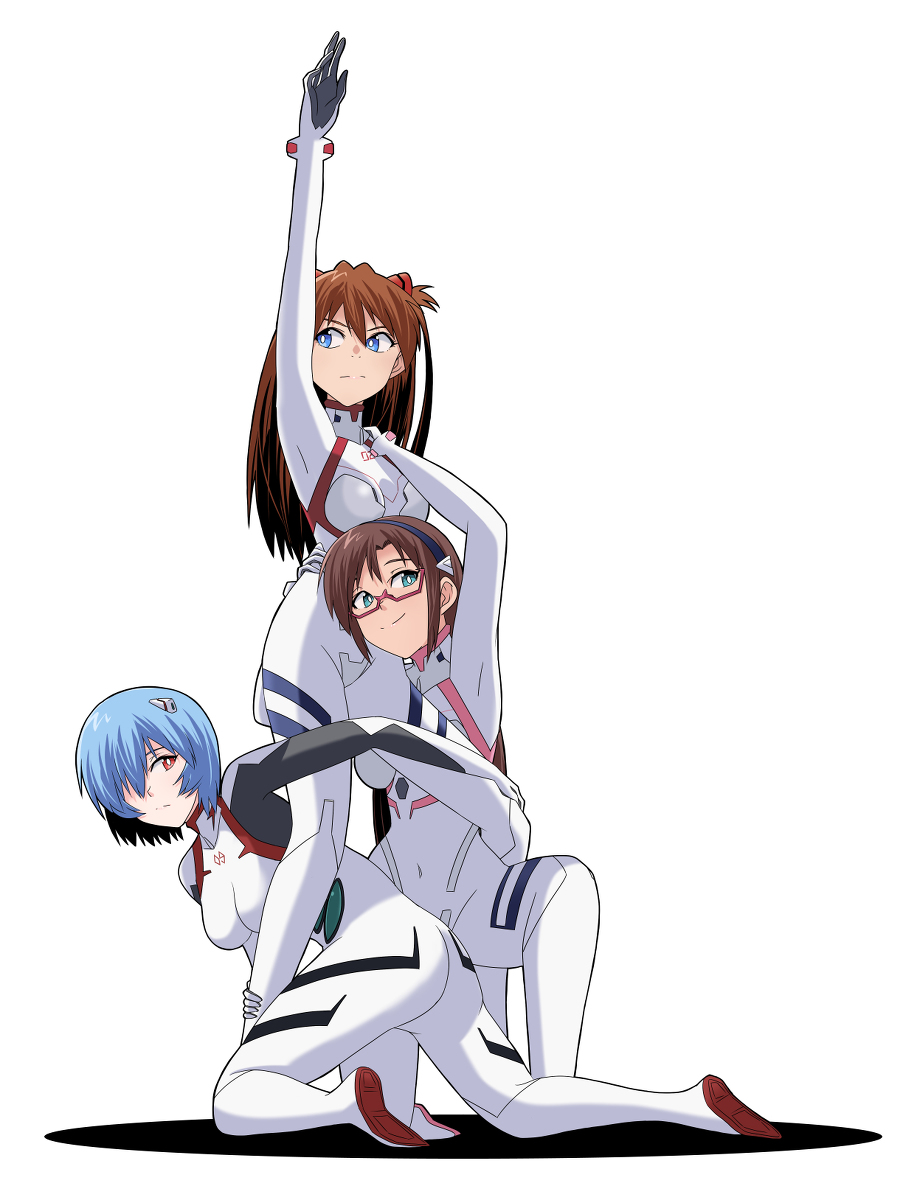 This is a pixiv picture whose title is アスカ＆マリ＆レイ.